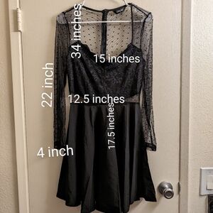 Black dress with mesh long sleeves